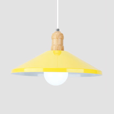 One Head Coolie Shade Pendant Light Contemporary Metal Hanging Lamp for Kitchen Dining Room Yellow Clearhalo 'Ceiling Lights' 'Modern Pendants' 'Modern' 'Pendant Lights' 'Pendants' Lighting' 126955