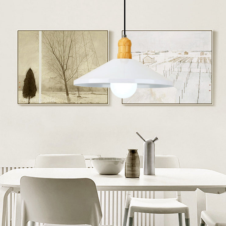 One Head Coolie Shade Pendant Light Contemporary Metal Hanging Lamp for Kitchen Dining Room Clearhalo 'Ceiling Lights' 'Modern Pendants' 'Modern' 'Pendant Lights' 'Pendants' Lighting' 126957