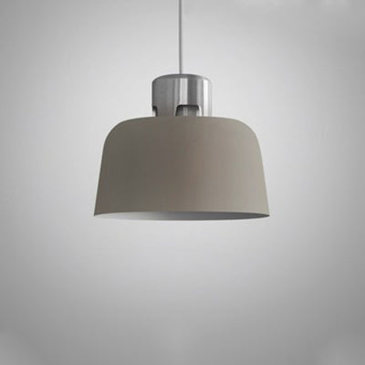 Bucket Shade Dining Room Pendant Lamp One Bulb 9"/10"/11.5"/14" Wide Simple Ceiling Pendant Light in Gray Grey 10" Clearhalo 'Ceiling Lights' 'Modern Pendants' 'Modern' 'Pendant Lights' 'Pendants' Lighting' 126960