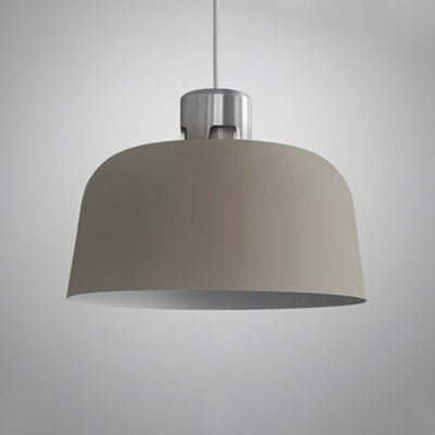 Bucket Shade Dining Room Pendant Lamp One Bulb 9"/10"/11.5"/14" Wide Simple Ceiling Pendant Light in Gray Grey 14" Clearhalo 'Ceiling Lights' 'Modern Pendants' 'Modern' 'Pendant Lights' 'Pendants' Lighting' 126963