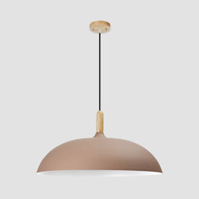 Contemporary Suspension Light Saucer Shape 1 Light Aluminum Black/Coffee/White Pendant Lamp for Restaurant Hotel Coffee Clearhalo 'Ceiling Lights' 'Modern Pendants' 'Modern' 'Pendant Lights' 'Pendants' Lighting' 126993