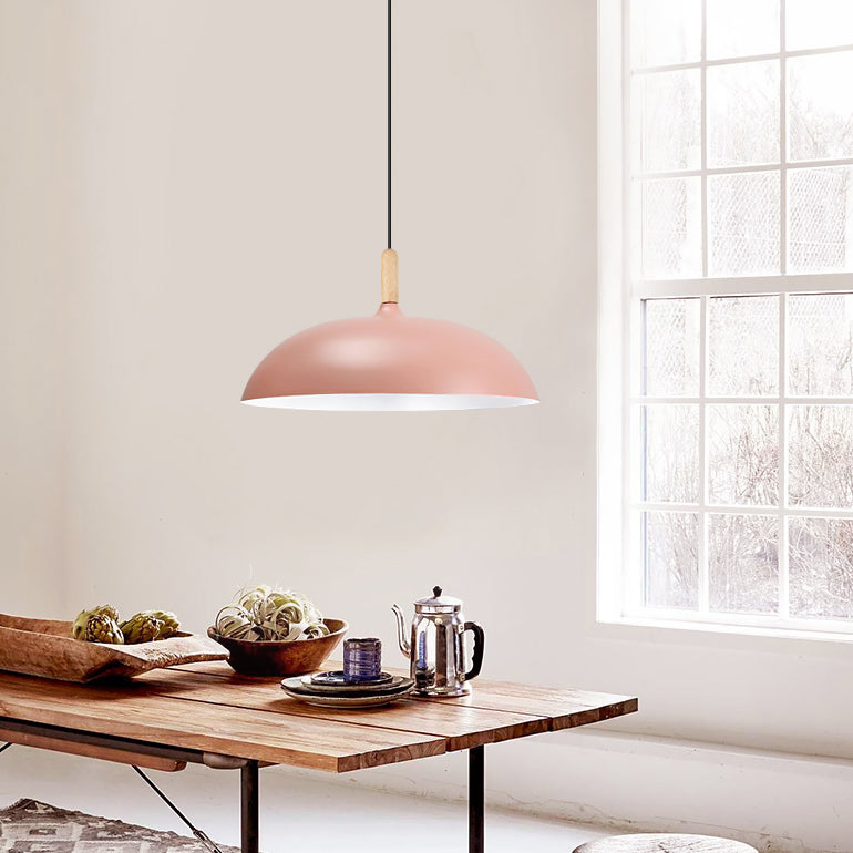 Candy Colored Saucer Ceiling Pendant Light 1 Light 14"/18" W Nordic Aluminum Hanging Light for Office Clearhalo 'Ceiling Lights' 'Modern Pendants' 'Modern' 'Pendant Lights' 'Pendants' Lighting' 126996