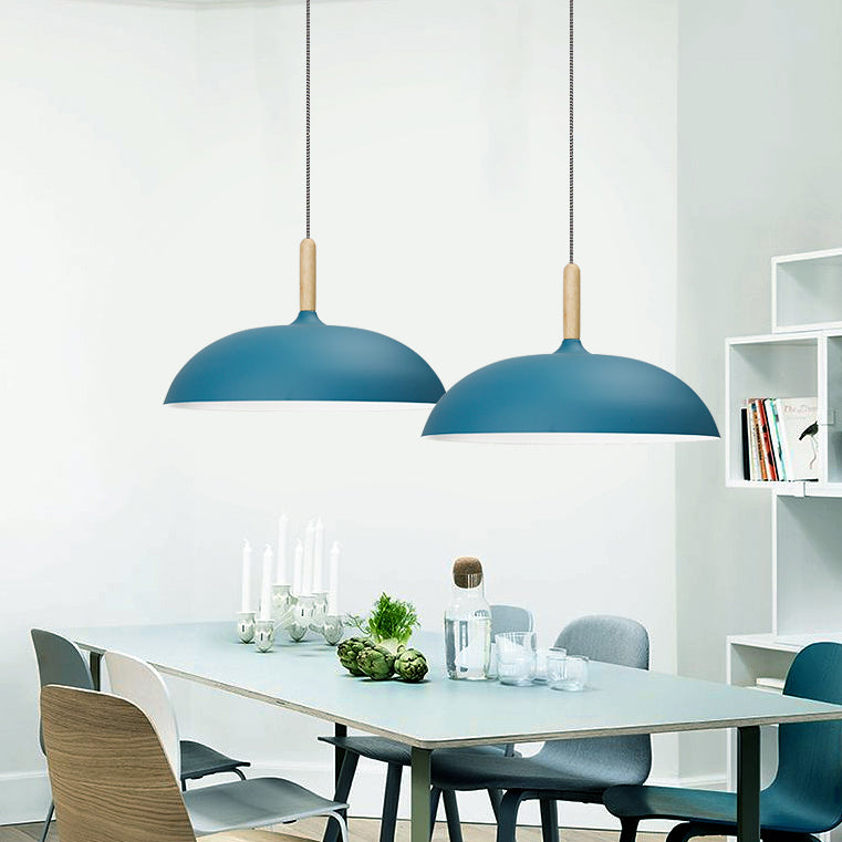 Candy Colored Saucer Ceiling Pendant Light 1 Light 14"/18" W Nordic Aluminum Hanging Light for Office Clearhalo 'Ceiling Lights' 'Modern Pendants' 'Modern' 'Pendant Lights' 'Pendants' Lighting' 126998