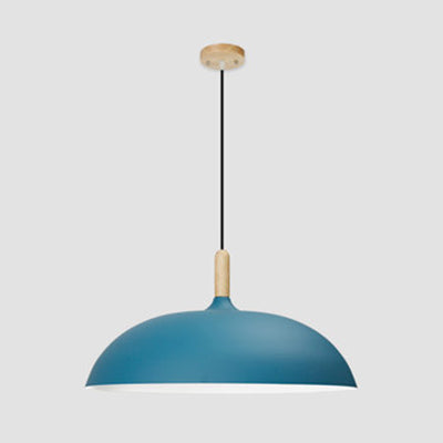 Candy Colored Saucer Ceiling Pendant Light 1 Light 14"/18" W Nordic Aluminum Hanging Light for Office Dark Blue Clearhalo 'Ceiling Lights' 'Modern Pendants' 'Modern' 'Pendant Lights' 'Pendants' Lighting' 126999