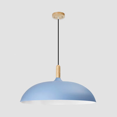 Candy Colored Saucer Ceiling Pendant Light 1 Light 14"/18" W Nordic Aluminum Hanging Light for Office Purplish Blue Clearhalo 'Ceiling Lights' 'Modern Pendants' 'Modern' 'Pendant Lights' 'Pendants' Lighting' 127000