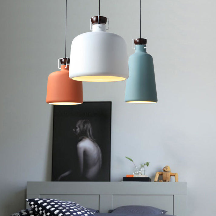 Metallic Jar Shape Pendant Light 1 Light Nordic Style Hanging Lamp for Kitchen Dining Table Clearhalo 'Ceiling Lights' 'Modern Pendants' 'Modern' 'Pendant Lights' 'Pendants' Lighting' 127027