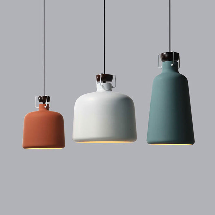 Metallic Jar Shape Pendant Light 1 Light Nordic Style Hanging Lamp for Kitchen Dining Table Clearhalo 'Ceiling Lights' 'Modern Pendants' 'Modern' 'Pendant Lights' 'Pendants' Lighting' 127028