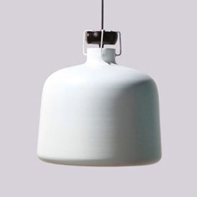 Metallic Jar Shape Pendant Light 1 Light Nordic Style Hanging Lamp for Kitchen Dining Table White Clearhalo 'Ceiling Lights' 'Modern Pendants' 'Modern' 'Pendant Lights' 'Pendants' Lighting' 127029