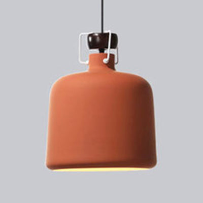 Metallic Jar Shape Pendant Light 1 Light Nordic Style Hanging Lamp for Kitchen Dining Table Red Clearhalo 'Ceiling Lights' 'Modern Pendants' 'Modern' 'Pendant Lights' 'Pendants' Lighting' 127030