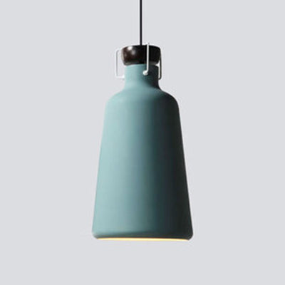 Metallic Jar Shape Pendant Light 1 Light Nordic Style Hanging Lamp for Kitchen Dining Table Blue Clearhalo 'Ceiling Lights' 'Modern Pendants' 'Modern' 'Pendant Lights' 'Pendants' Lighting' 127031