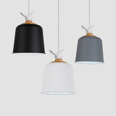 Contemporary Empire Shade Hanging Light with Bird Aluminum 1 Bulb Pendant Lamp for Porch Clearhalo 'Ceiling Lights' 'Modern Pendants' 'Modern' 'Pendant Lights' 'Pendants' Lighting' 127107