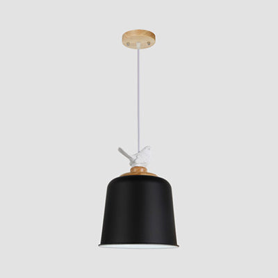 Contemporary Empire Shade Hanging Light with Bird Aluminum 1 Bulb Pendant Lamp for Porch Black Clearhalo 'Ceiling Lights' 'Modern Pendants' 'Modern' 'Pendant Lights' 'Pendants' Lighting' 127109