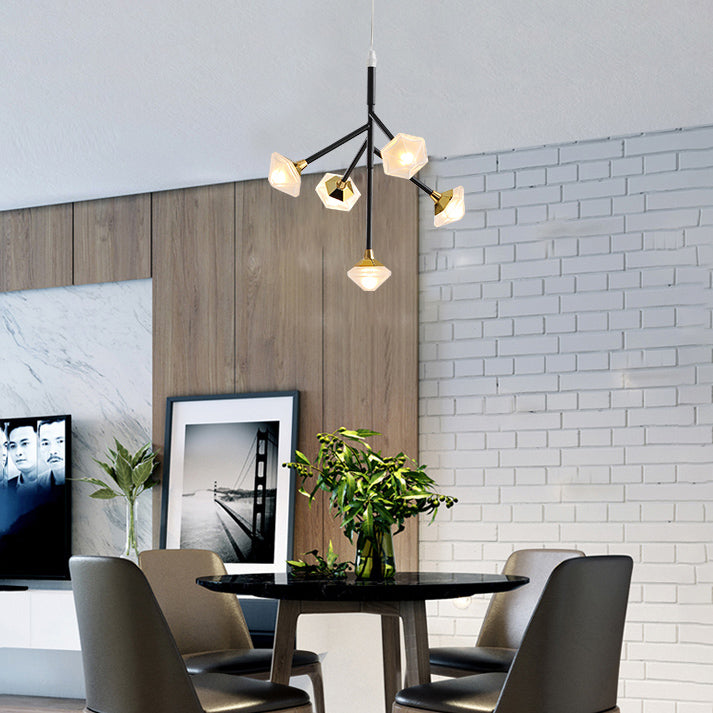 Metal & Acrylic Flower Chandelier Kitchen Dining Room 5 Lights Modern G4 Pendant Light Clearhalo 'Ceiling Lights' 'Modern Pendants' 'Modern' 'Pendant Lights' 'Pendants' Lighting' 127125