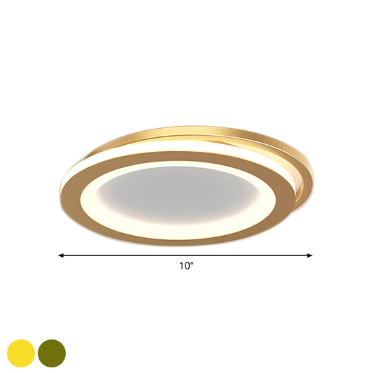 Simple Round/Square Ceiling Mounted Fixture Metal LED Hallway Flush Lighting in Black/Gold Clearhalo 'Ceiling Lights' 'Close To Ceiling Lights' 'Close to ceiling' 'Flush mount' Lighting' 1272366