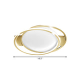 Gold Dual Ring Flush Lighting Minimalism LED Metallic Flush Mount Lamp in Warm/White Light Clearhalo 'Ceiling Lights' 'Close To Ceiling Lights' 'Close to ceiling' 'Flush mount' Lighting' 1272391