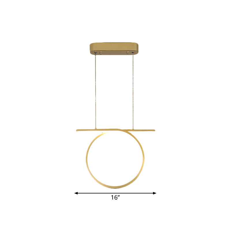 Ring Hanging Light Nordic Style Metallic LED Gold Suspension Lighting for Dining Hall Clearhalo 'Ceiling Lights' 'Modern Pendants' 'Modern' 'Pendant Lights' 'Pendants' Lighting' 1272620