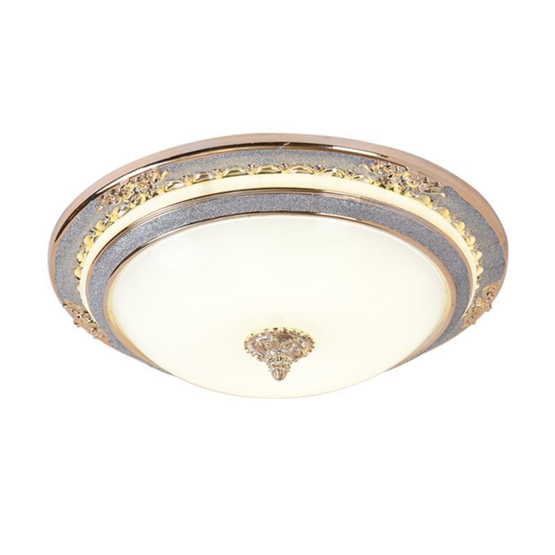 Cream Glass Apricot Ceiling Lamp Bowl-Shape Simplicity LED Flush Mount Lighting Fixture, 14"/16"/19.5" Dia Clearhalo 'Ceiling Lights' 'Close To Ceiling Lights' 'Close to ceiling' 'Flush mount' Lighting' 1272754