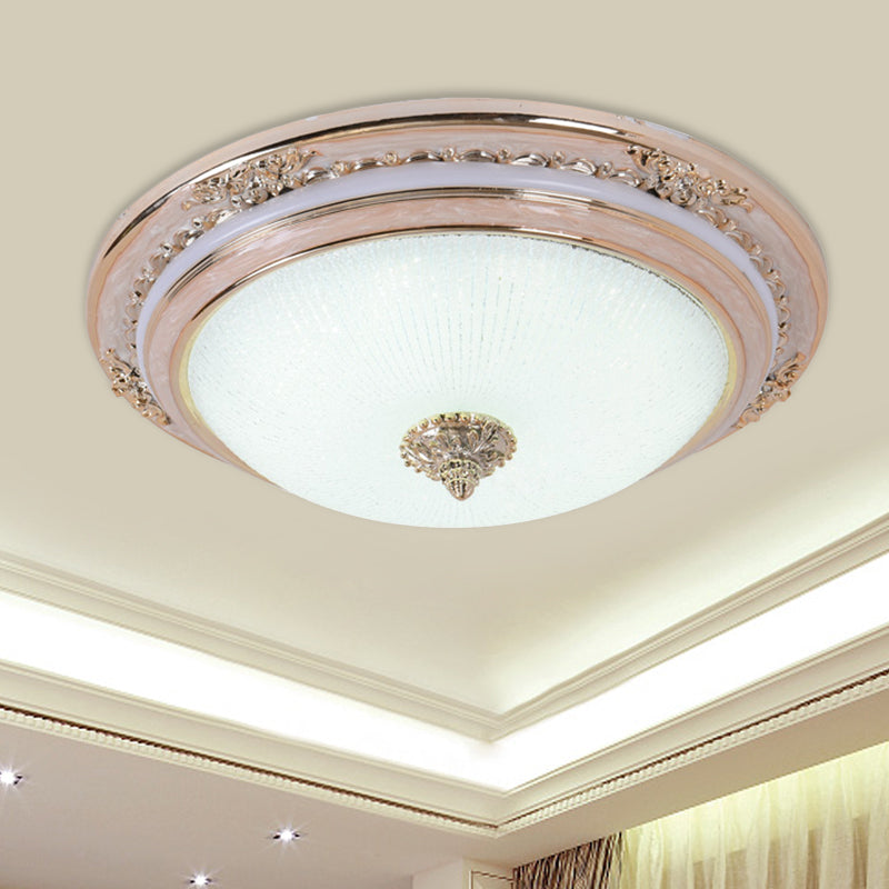 Cream Glass Apricot Ceiling Lamp Bowl-Shape Simplicity LED Flush Mount Lighting Fixture, 14"/16"/19.5" Dia Apricot Clearhalo 'Ceiling Lights' 'Close To Ceiling Lights' 'Close to ceiling' 'Flush mount' Lighting' 1272758