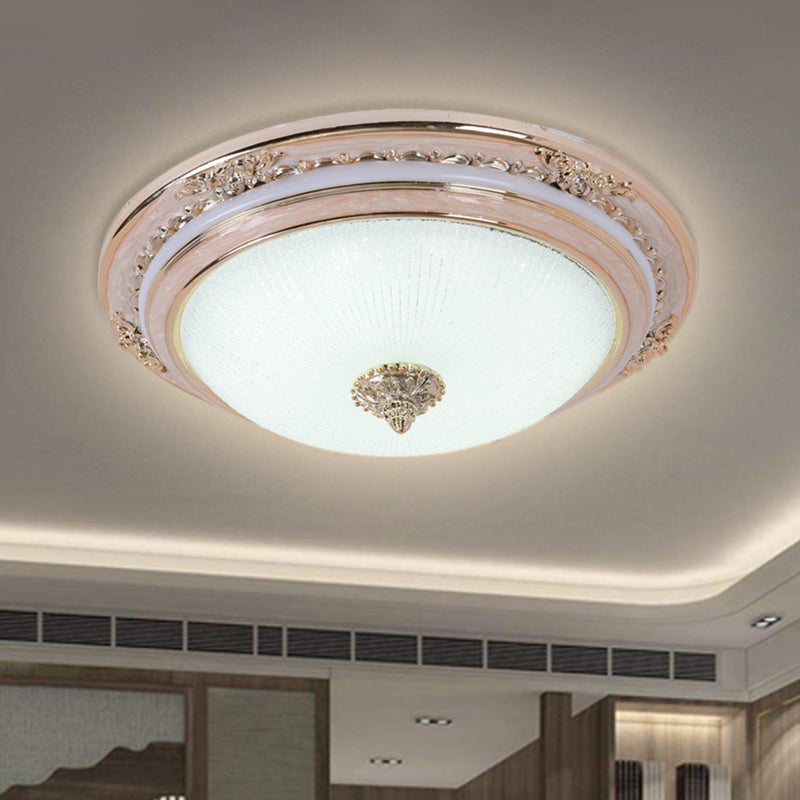 Cream Glass Apricot Ceiling Lamp Bowl-Shape Simplicity LED Flush Mount Lighting Fixture, 14"/16"/19.5" Dia Clearhalo 'Ceiling Lights' 'Close To Ceiling Lights' 'Close to ceiling' 'Flush mount' Lighting' 1272759