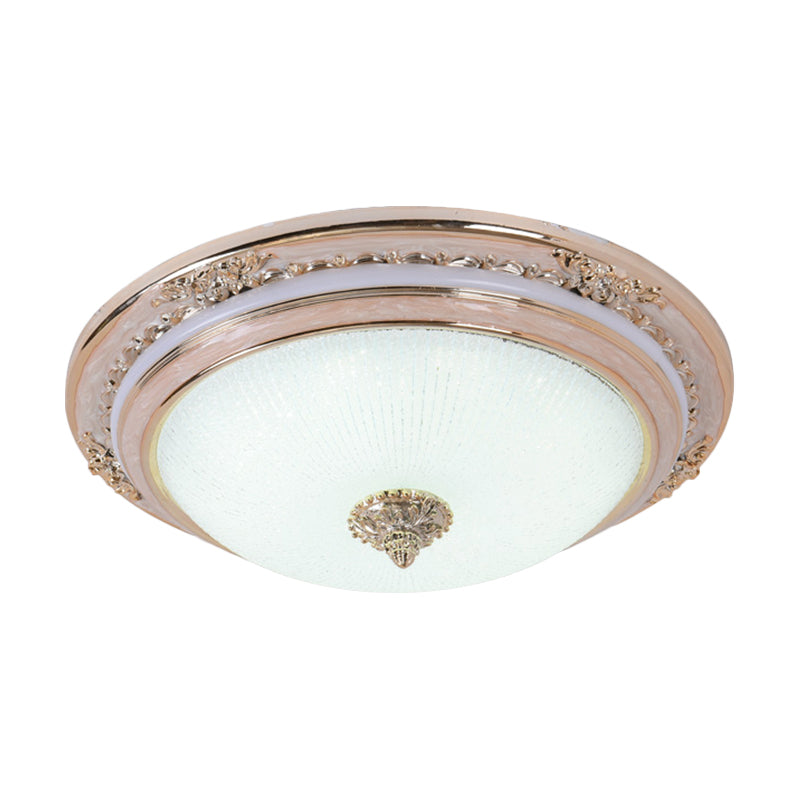 Cream Glass Apricot Ceiling Lamp Bowl-Shape Simplicity LED Flush Mount Lighting Fixture, 14"/16"/19.5" Dia Clearhalo 'Ceiling Lights' 'Close To Ceiling Lights' 'Close to ceiling' 'Flush mount' Lighting' 1272761