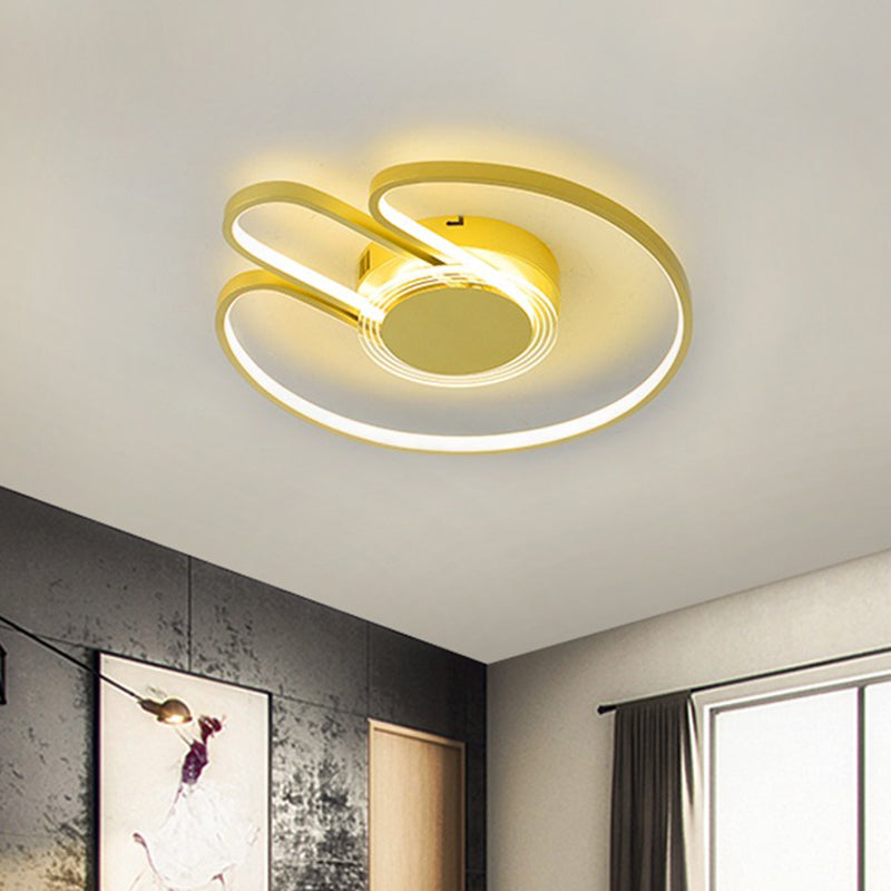 Black/Gold Geometric Frame Flushmount Modern 16"/19.5" Wide LED Metal Flush Mounted Lighting Gold Clearhalo 'Ceiling Lights' 'Close To Ceiling Lights' 'Close to ceiling' 'Flush mount' Lighting' 1272997