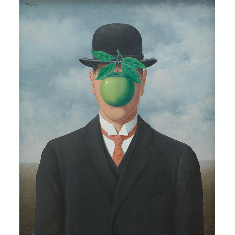 The Son of Man Murals Decal Black-Green Surrealism Wall Covering for Living Room Clearhalo 'Wall Decor' 'Wall Mural' 1273413