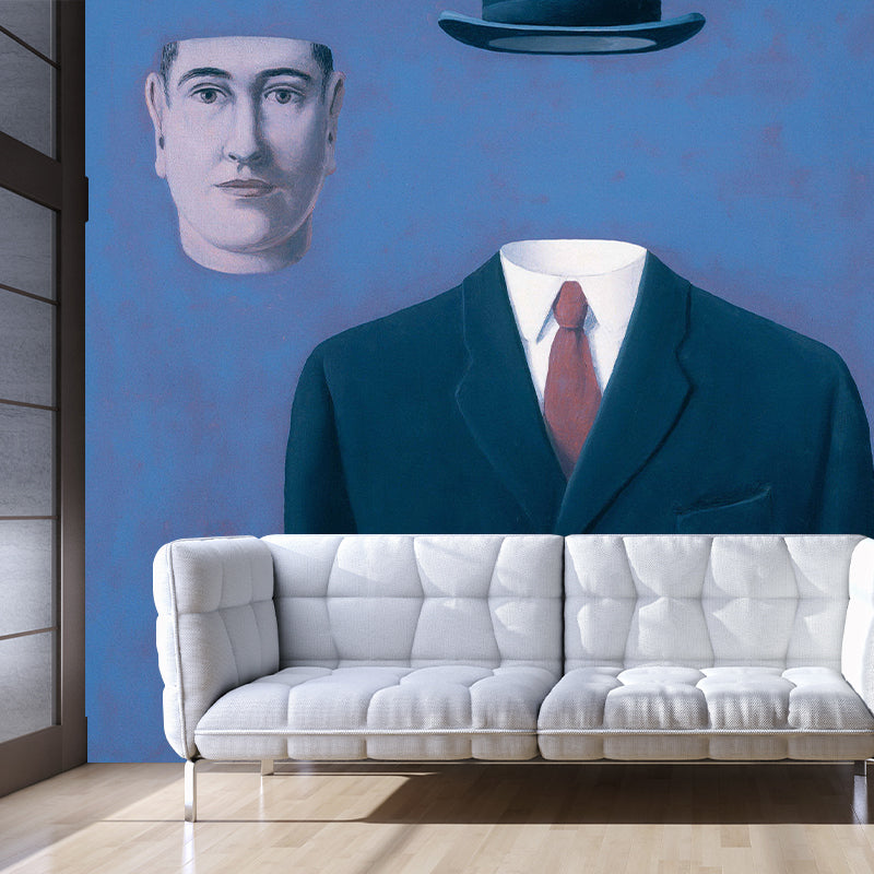 Black-Blue The Pilgrim Mural Decal Stain-Proof Surrealism Living Room Wall Covering Clearhalo 'Wall Decor' 'Wall Mural' 1273604