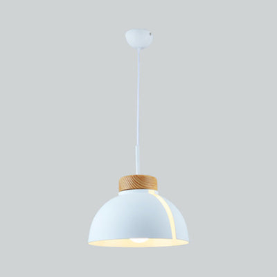 Nordic 1 Light Suspension Light with Metal Shade Pink/White/Black Dome Ceiling Pendant Light White Clearhalo 'Ceiling Lights' 'Modern Pendants' 'Modern' 'Pendant Lights' 'Pendants' Lighting' 127600