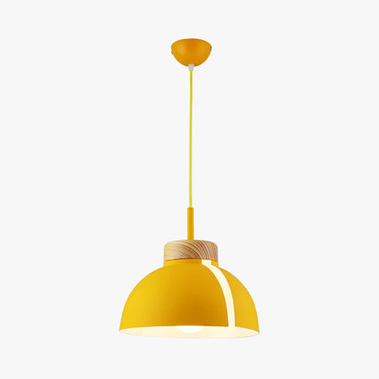 Nordic 1 Light Suspension Light with Metal Shade Pink/White/Black Dome Ceiling Pendant Light Yellow Clearhalo 'Ceiling Lights' 'Modern Pendants' 'Modern' 'Pendant Lights' 'Pendants' Lighting' 127603