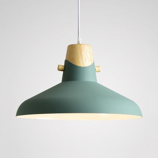 Bell/Dome Ceiling Pendant Light Modernism Metal 1 Light 8.5"/14" Dia Pink/Yellow/Green Hanging Lamp Kit Green 14" Clearhalo 'Ceiling Lights' 'Modern Pendants' 'Modern' 'Pendant Lights' 'Pendants' Lighting' 127642