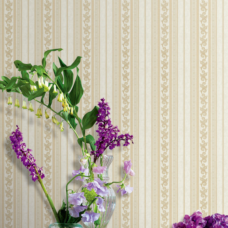 3D Striped Wallpaper Pastel Color Floral Embroidered Wall Covering for Dining Room Yellow Clearhalo 'Wall Decor' 'Wallpaper' 1276766