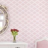 Pastel Color Lattice Wallpaper Roll Flower Antique Waterproof Wall Decor for Dining Room Light Pink Clearhalo 'Vintage wall decor' 'Vintage' 'Wallpaper' Wall Decor' 1277075