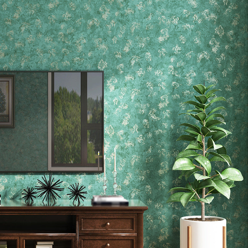 Floral Print Wallpaper Roll Soft Color Modernist Wall Art for Living Room, 33' x 20.5" Green Clearhalo 'Modern wall decor' 'Modern' 'Wallpaper' Wall Decor' 1277607
