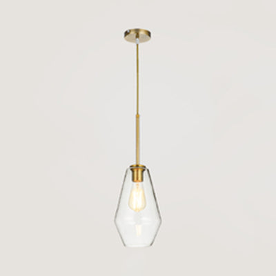 Clear/Amber Glass Triangle/Urn/Diamond Pendant Lamp Post Modern 1 Light Ceiling Pendant Light, 9"/14"/16.5" Wide Clear 9" Clearhalo 'Ceiling Lights' 'Glass shade' 'Glass' 'Modern Pendants' 'Modern' 'Pendant Lights' 'Pendants' Lighting' 127856