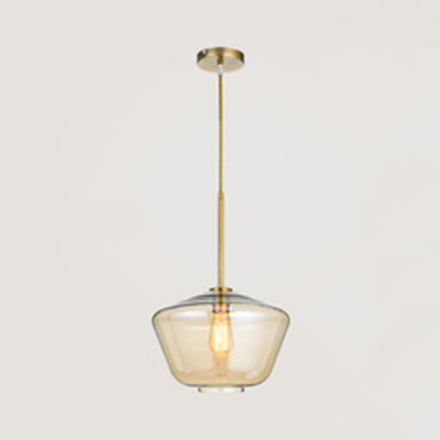 Clear/Amber Glass Triangle/Urn/Diamond Pendant Lamp Post Modern 1 Light Ceiling Pendant Light, 9"/14"/16.5" Wide Amber 16.5" Clearhalo 'Ceiling Lights' 'Glass shade' 'Glass' 'Modern Pendants' 'Modern' 'Pendant Lights' 'Pendants' Lighting' 127858