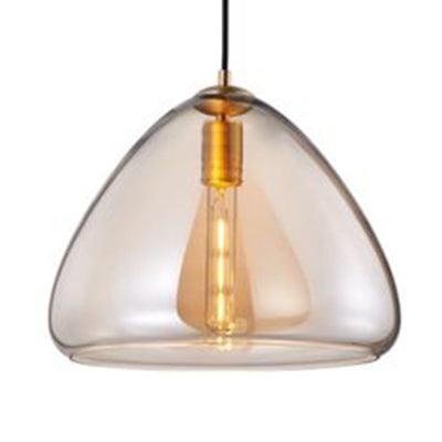 8.5"/10" Wide Cone Living Room Pendant Lamp Amber/Smoky Glass 1 Light Post-Modern Hanging Ceiling Light Amber 10" Clearhalo 'Ceiling Lights' 'Glass shade' 'Glass' 'Modern Pendants' 'Modern' 'Pendant Lights' 'Pendants' Lighting' 127964