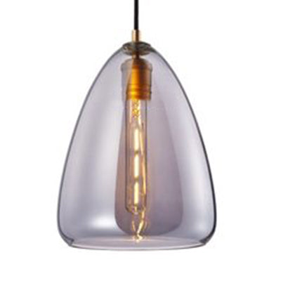 8.5"/10" Wide Cone Living Room Pendant Lamp Amber/Smoky Glass 1 Light Post-Modern Hanging Ceiling Light Clearhalo 'Ceiling Lights' 'Glass shade' 'Glass' 'Modern Pendants' 'Modern' 'Pendant Lights' 'Pendants' Lighting' 127969