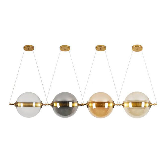 Ball Pendant Lighting Post-Modernist Amber/Smoke/Tan Glass 1 Light Bedroom Led Ceiling Hung Fixture Clearhalo 'Ceiling Lights' 'Glass shade' 'Glass' 'Modern Pendants' 'Modern' 'Pendant Lights' 'Pendants' Lighting' 127986