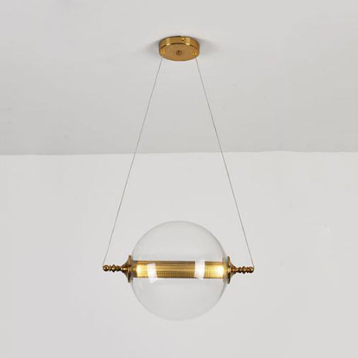 Ball Pendant Lighting Post-Modernist Amber/Smoke/Tan Glass 1 Light Bedroom Led Ceiling Hung Fixture Clear Clearhalo 'Ceiling Lights' 'Glass shade' 'Glass' 'Modern Pendants' 'Modern' 'Pendant Lights' 'Pendants' Lighting' 127987