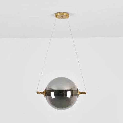 Ball Pendant Lighting Post-Modernist Amber/Smoke/Tan Glass 1 Light Bedroom Led Ceiling Hung Fixture Clearhalo 'Ceiling Lights' 'Glass shade' 'Glass' 'Modern Pendants' 'Modern' 'Pendant Lights' 'Pendants' Lighting' 127994