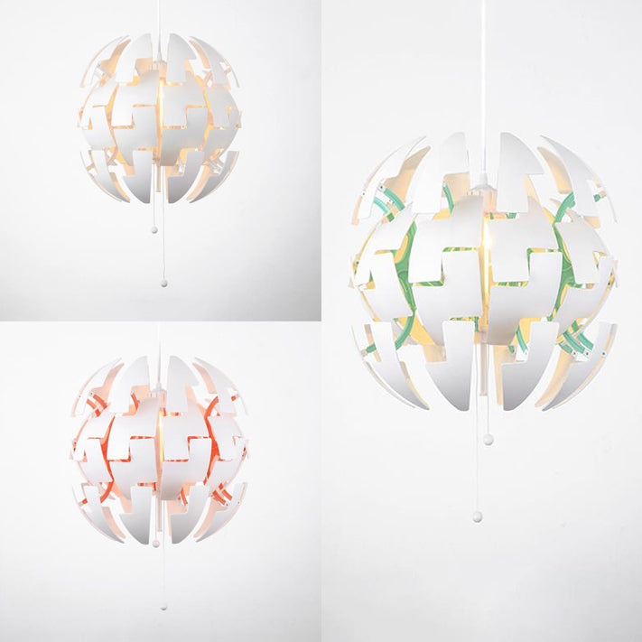 Metallic Exploding Pendant Hanging Light Single Light Contemporary Suspension Lamp in Green/Orange/White Clearhalo 'Ceiling Lights' 'Modern Pendants' 'Modern' 'Pendant Lights' 'Pendants' Lighting' 128012