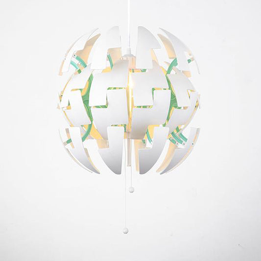 Metallic Exploding Pendant Hanging Light Single Light Contemporary Suspension Lamp in Green/Orange/White Green Clearhalo 'Ceiling Lights' 'Modern Pendants' 'Modern' 'Pendant Lights' 'Pendants' Lighting' 128018