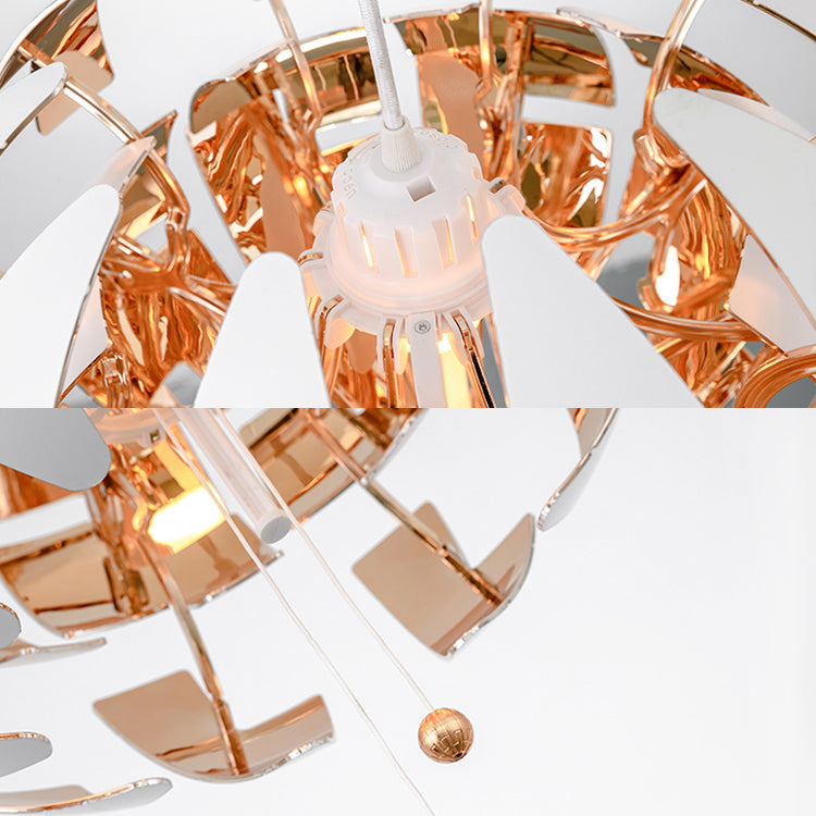 Metallic Exploding Pendant Hanging Light Single Light Contemporary Suspension Lamp in Green/Orange/White Clearhalo 'Ceiling Lights' 'Modern Pendants' 'Modern' 'Pendant Lights' 'Pendants' Lighting' 128019