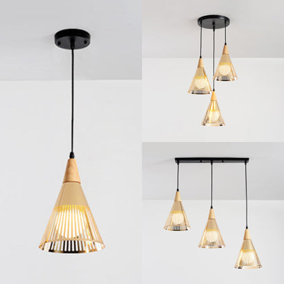 Gold Conical Ceiling Hanging Light Post Modern Metallic Overhead Lighting for Restaurant Cafe Clearhalo 'Ceiling Lights' 'Modern Pendants' 'Modern' 'Pendant Lights' 'Pendants' Lighting' 128056