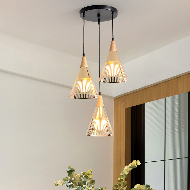 Gold Conical Ceiling Hanging Light Post Modern Metallic Overhead Lighting for Restaurant Cafe Clearhalo 'Ceiling Lights' 'Modern Pendants' 'Modern' 'Pendant Lights' 'Pendants' Lighting' 128058