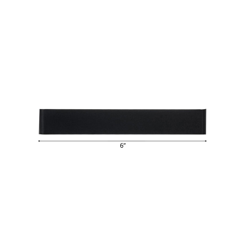 6"/10" Dia Rectangle Wall Light Minimalism Metal LED Living Room Wall Washer Lamp in Black/Silver, Warm/White Lighting Clearhalo 'Cast Iron' 'Glass' 'Industrial' 'Modern wall lights' 'Modern' 'Tiffany' 'Traditional wall lights' 'Wall Lamps & Sconces' 'Wall Lights' Lighting' 128118