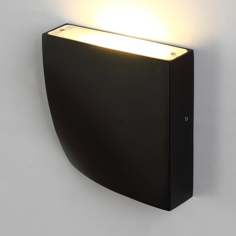 Modernism Style Curved Sconce Wall Light Metal 5.5"/10" Width LED Living Room Wall Lamp in Black/White Black 5.5" Clearhalo 'Cast Iron' 'Glass' 'Industrial' 'Modern wall lights' 'Modern' 'Tiffany' 'Traditional wall lights' 'Wall Lamps & Sconces' 'Wall Lights' Lighting' 128190