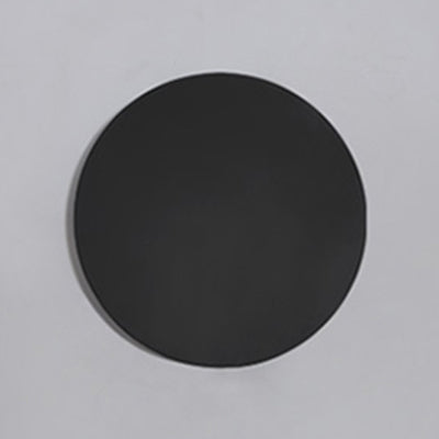 Round Sconce Light Fixture Simplistic Metallic 6"/8" Wide LED Black/White Wall Sconce Lamp in Warm/White Lighting Black White Clearhalo 'Cast Iron' 'Glass' 'Industrial' 'Modern wall lights' 'Modern' 'Tiffany' 'Traditional wall lights' 'Wall Lamps & Sconces' 'Wall Lights' Lighting' 128219