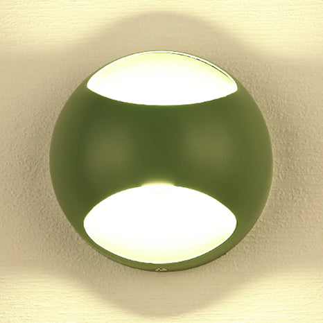 Round Wall Mounted Lamp Nordic Metal LED Sconce Light Fixture in Yellow/Grey/Green Clearhalo 'Cast Iron' 'Glass' 'Industrial' 'Modern wall lights' 'Modern' 'Tiffany' 'Traditional wall lights' 'Wall Lamps & Sconces' 'Wall Lights' Lighting' 128227