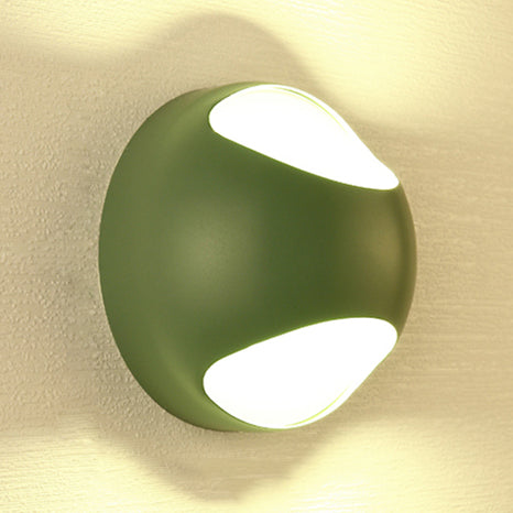 Round Wall Mounted Lamp Nordic Metal LED Sconce Light Fixture in Yellow/Grey/Green Clearhalo 'Cast Iron' 'Glass' 'Industrial' 'Modern wall lights' 'Modern' 'Tiffany' 'Traditional wall lights' 'Wall Lamps & Sconces' 'Wall Lights' Lighting' 128228